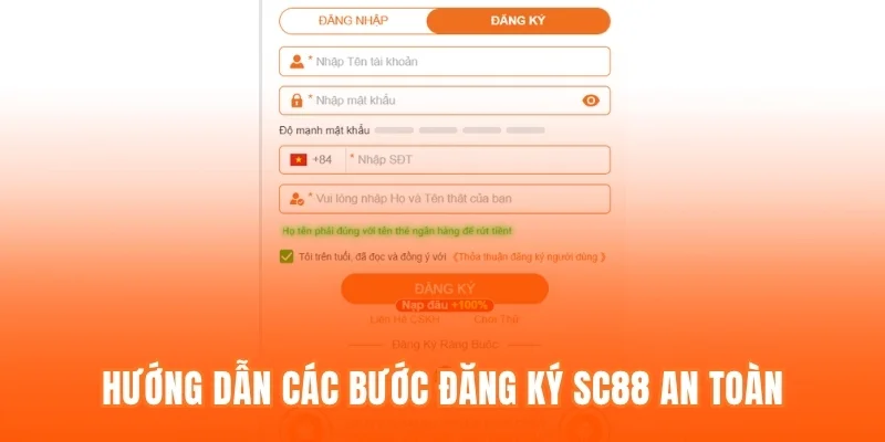 Hướng dẫn các bước đăng ký SC88 an toàn