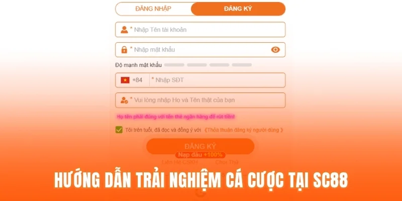 Hướng dẫn trải nghiệm cá cược tại sc88