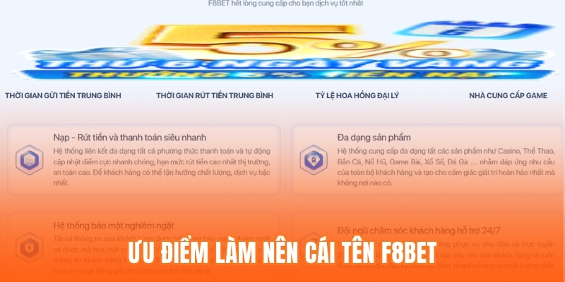 Ưu điểm làm nên cái tên F8bet